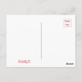 rode schedel briefkaart (Achterkant)