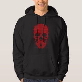 Rode Schedel Glitch Kunst Hoodie