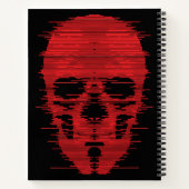 Rode Schedel Glitch Kunst Notitieboek (Achterkant)