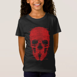 Rode Schedel Glitch Kunst T-shirt
