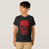 Rode Schedel Glitch Kunst T-shirt (Voorkant volledig)