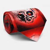 Rode schedel hand tekening aangepaste Stropdas (Opgerold)