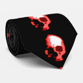 Rode schedel hand tekening kunstwerk Stropdas (Opgerold)