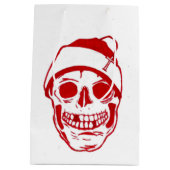 Rode schedel in Santa Hat Medium Cadeauzakje (Achterkant)