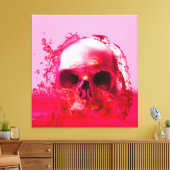 Rode schedel in water canvas afdruk (Insitu (Woonkamer))
