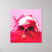 Rode schedel in water canvas afdruk (Voorkant)