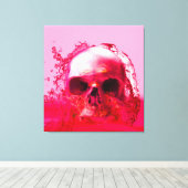 Rode schedel in water canvas afdruk (Insitu (Houten vloer))