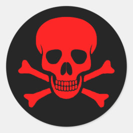 Rode Schedel & Kruisbeenderen Sticker
