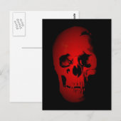 Rode schedel Skeleton Briefkaart (Voorkant / Achterkant)