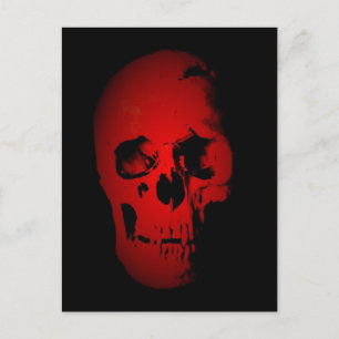 Rode schedel Skeleton Briefkaart