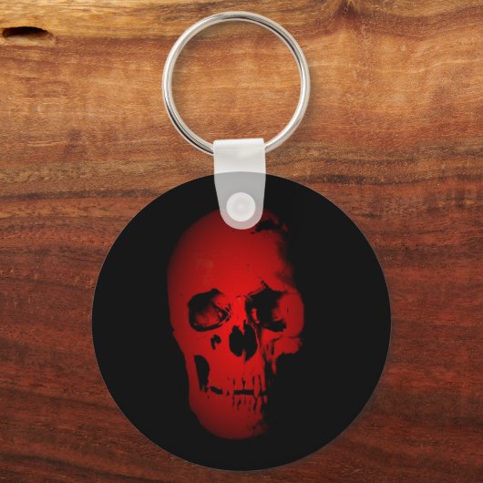 Rode schedel Skeleton Sleutelhanger (Voorkant)