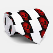 Rode schedel Skeleton Stropdas (Opgerold)