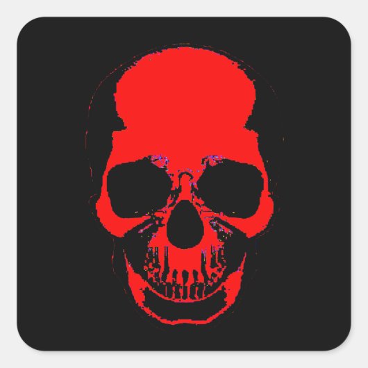 Rode schedel Sticker - Schedel Sticker - Bloedsche (Voorkant)