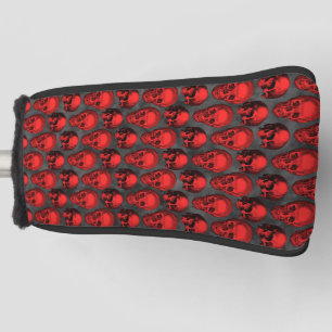 Rode Schedels en Zonnebloem Serie Ontwerp 1 Golfheadcover