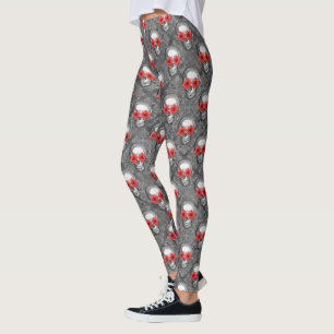 Rode Schedels en Zonnebloem Serie Ontwerp 3 Leggings