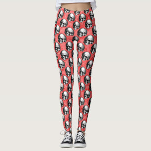 Rode Schedels en Zonnebloem Serie Ontwerp 8 Leggings