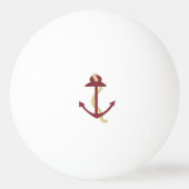 Rode scheepsanker pingpongbal (Voorkant)