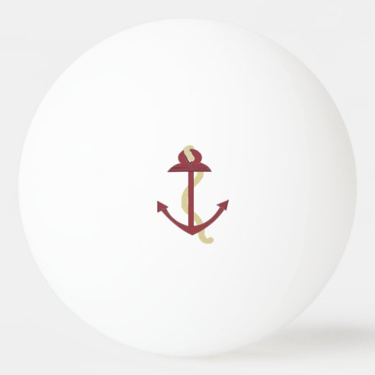 Rode scheepsanker pingpongbal (Voorkant)