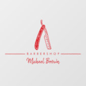 rode scheermes logo bedrijf raamsticker (Vel)