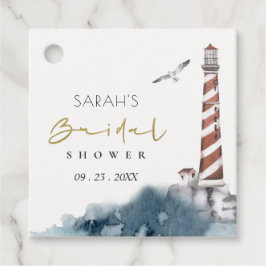 RODE SCHEMERIGE BLAUWE VUURTOREN ZEE BRUIDSSUITE BEDANKJES LABELS