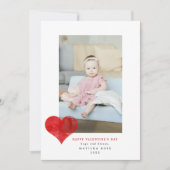 Rode Schilderachtige Hart Moderne Valentijnsdag Fo Feestdagenkaart (Voorkant)