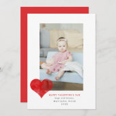 Rode Schilderachtige Hart Moderne Valentijnsdag Fo Feestdagenkaart (Voorkant / Achterkant)