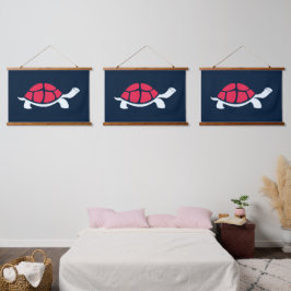 Rode schildpad hangend wandkleed