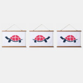 Rode schildpad hangend wandkleed (Driedubbel)