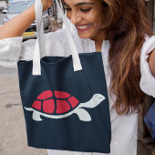 Rode schildpad tote bag