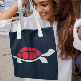 Rode schildpad tote bag