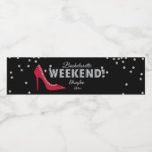 Rode schoen & glitter, vrijgezellenweekend waterfles etiket (Enkel label)