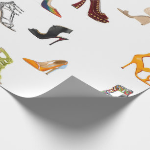 Rode schoenen Blauwe pompen Blauwe hakken Verpakki Cadeaupapier