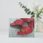 Rode schoenen briefkaart (Staand voorkant)