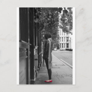 Rode schoenen briefkaart