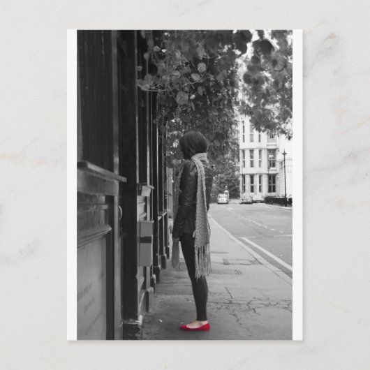 Rode schoenen briefkaart (Voorkant)