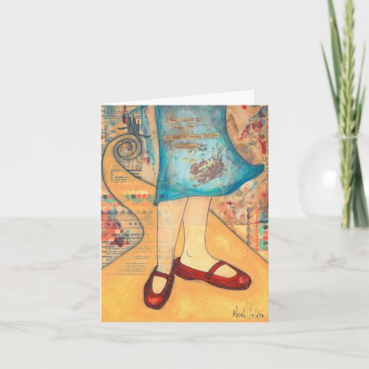 Rode schoenen briefkaart (Voorkant)