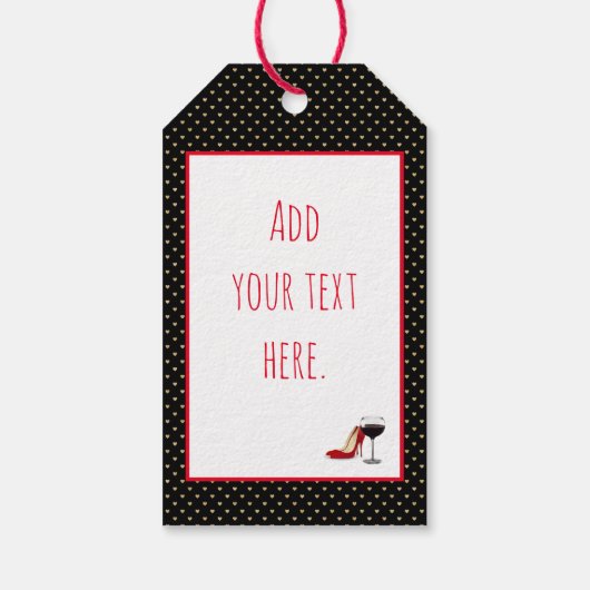 Rode schoenen en rode wijn cadeaulabel (Achterkant)