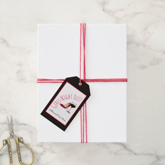 Rode schoenen en rode wijn cadeaulabel (Met Touw)