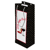 Rode schoenen en rode wijn cadeautas (Achterkant Gekanteld)