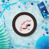 Rode schoenen en rode wijn papieren bordje (Feest)