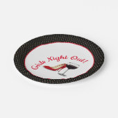 Rode schoenen en rode wijn papieren bordje (Gekanteld)