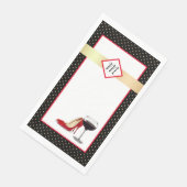 Rode schoenen en rode wijn servet (Hoek)