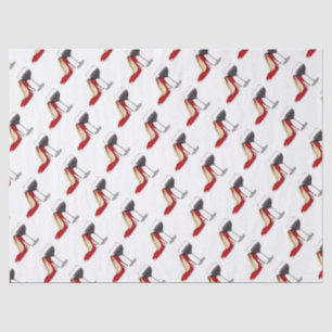 Rode schoenen en rode wijn tissuepapier