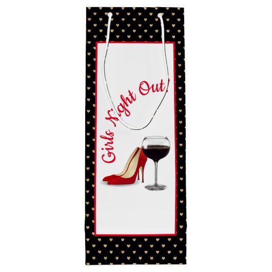 Rode schoenen en rode wijn wijn cadeautas (Achterkant)