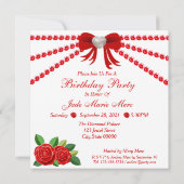 Rode schoenen, juwelen en Roos bloem 18e verjaarda Kaart (Achterkant)