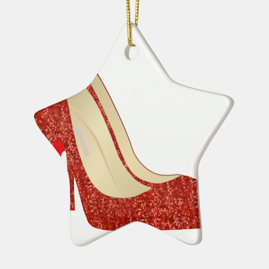 rode schoenen keramisch ornament (Links)