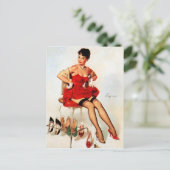 Rode schoenen omhoog briefkaart (Staand voorkant)