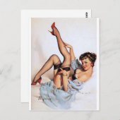 Rode schoenen Pin Up Briefkaart (Voorkant / Achterkant)