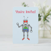 Rode schoenen Robot Party-uitnodigingen Kaart (Staand voorkant)