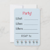 Rode schoenen Robot Party-uitnodigingen Kaart (Achterkant)